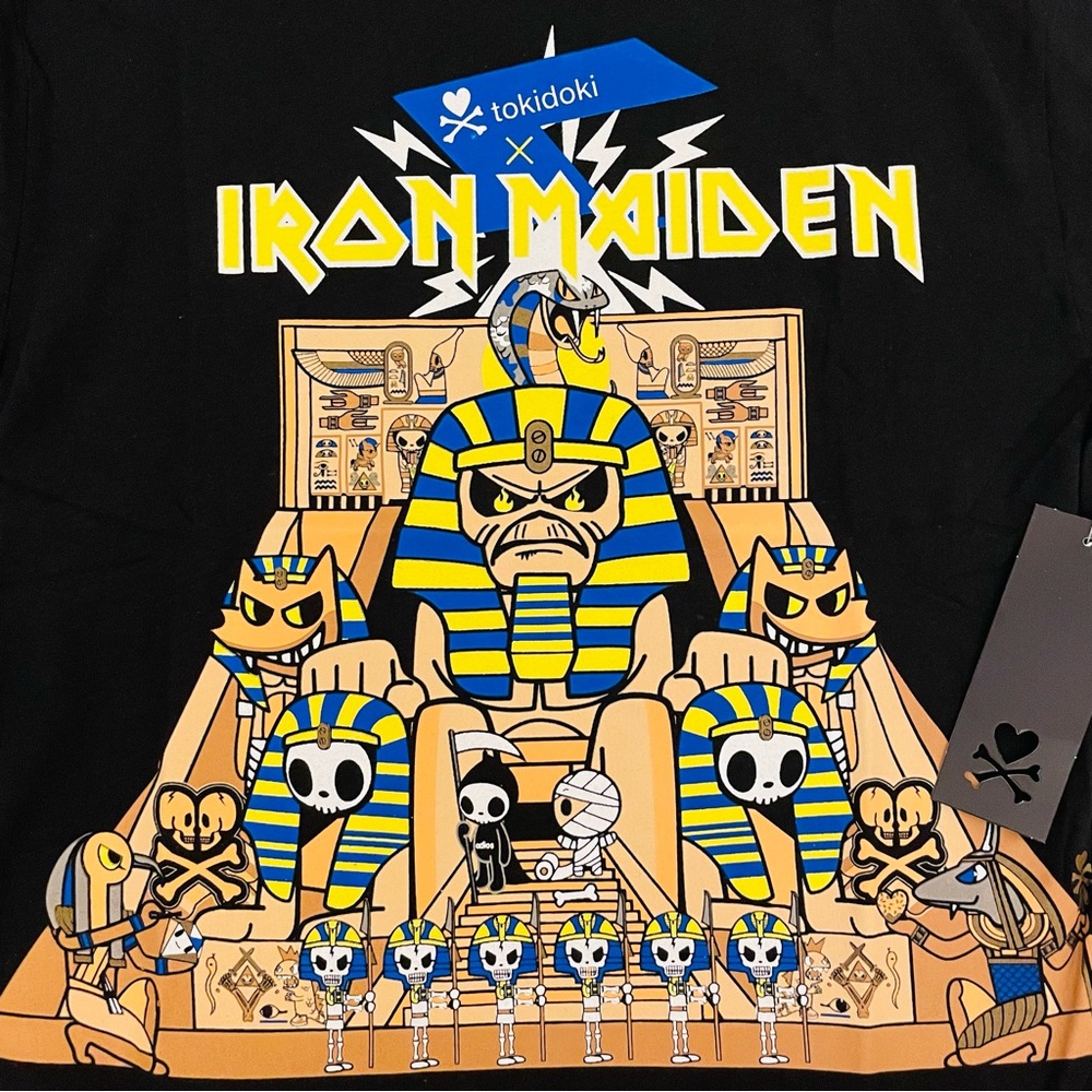 Iron Maiden Tokidoki Men’s S Black Shirt Adios Egyptian Pyramid Tee Top Rare NWT